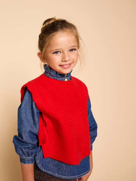 Pull sans manches fille rouge 2 - vertbaudet enfant 
