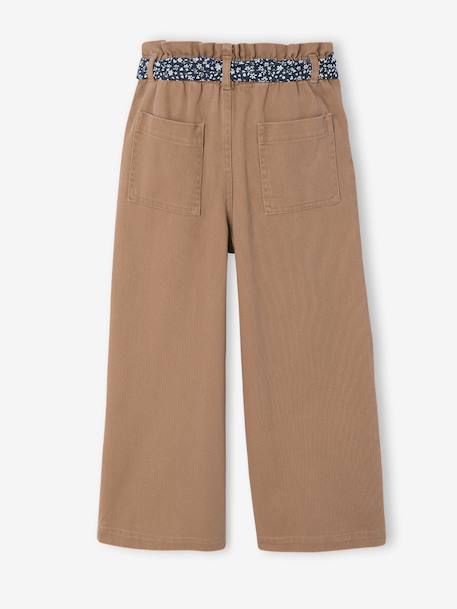 Pantalon large fille camel+rose poudré 2 - vertbaudet enfant 
