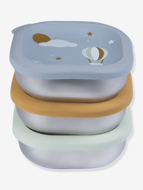 Lot 3 boîtes repas inox multi-usage bleu+rose 1 - vertbaudet enfant 