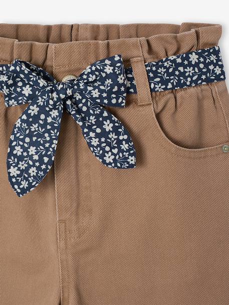 Pantalon large fille camel+rose poudré 3 - vertbaudet enfant 
