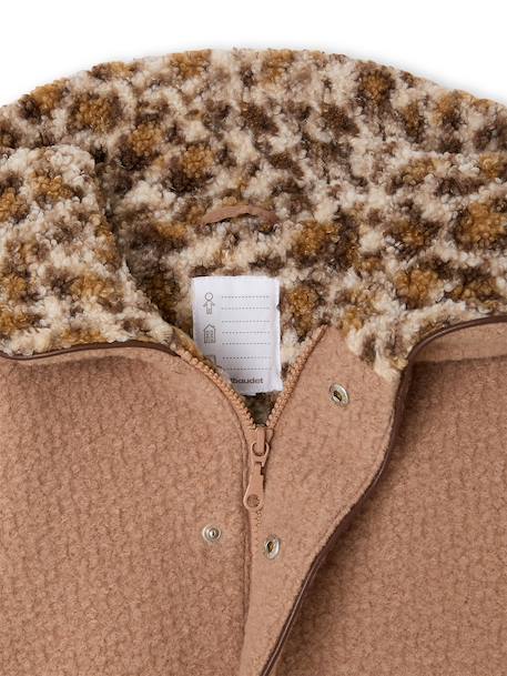 Manteau fille à capuche camel+marine 3 - vertbaudet enfant 