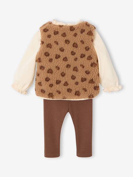 Ensemble 3 pièces bébé fille noisette 5 - vertbaudet enfant 