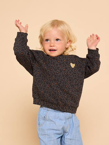 Sweat bébé léopard capsule mère- fille beige+gris foncé 10 - vertbaudet enfant 