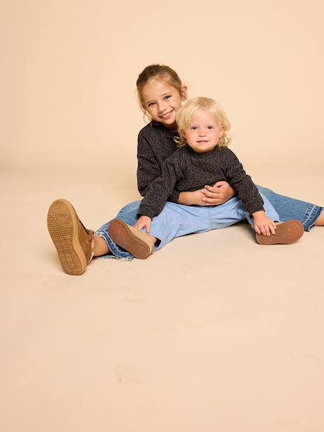 Sweat fille léopard coeur printé capsule famille beige+gris foncé 9 - vertbaudet enfant 