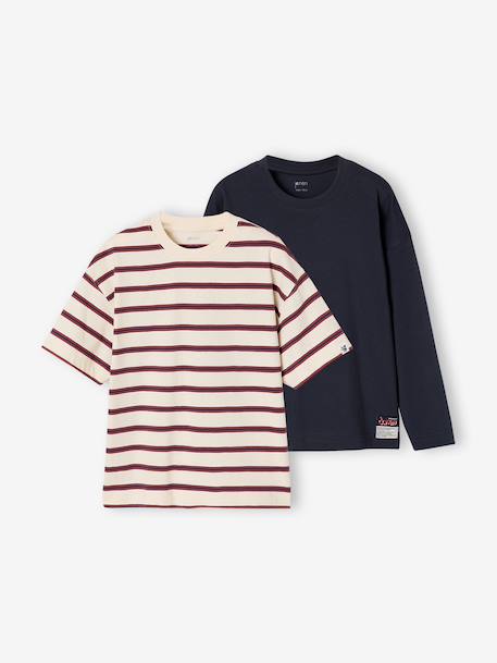 Lot de 2 T-shirts garçon écru 1 - vertbaudet enfant 
