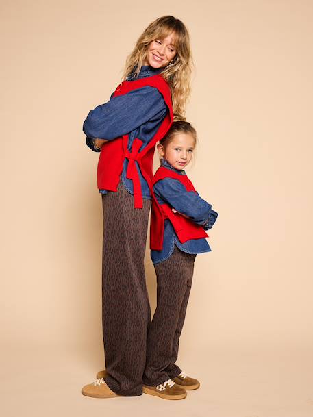 Pull sans manches beige chiné+rouge 11 - vertbaudet enfant 