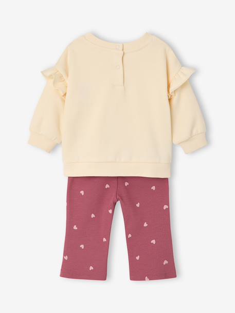 Ensemble sweat et legging évasé bébé fille framboise 4 - vertbaudet enfant 