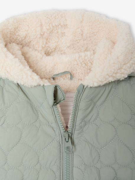 Doudoune bébé fille avec bonnet et moufles vert sauge 5 - vertbaudet enfant 