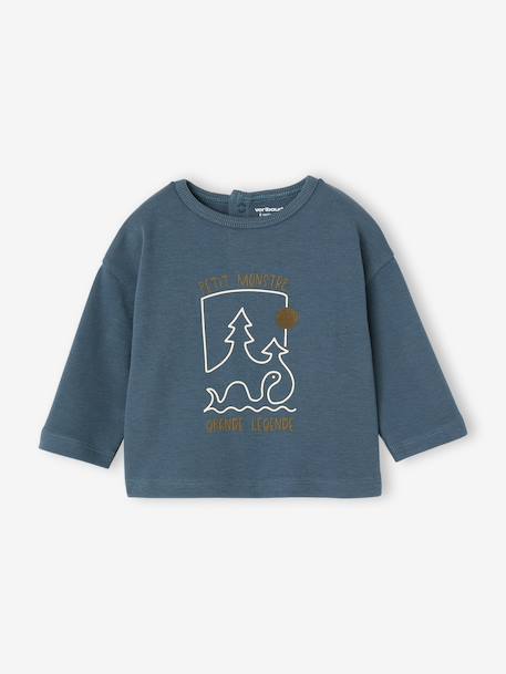 T-shirt manches longues bébé bleu canard 1 - vertbaudet enfant 