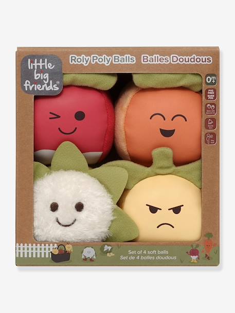 Les Dooballs - Set de 4 Balles doudous - forêt+jungle+multicolore 22 - vertbaudet enfant 