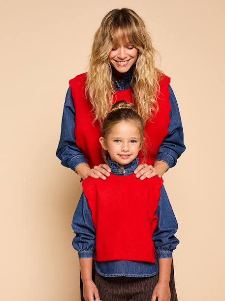 Pull sans manches fille rouge 1 - vertbaudet enfant 