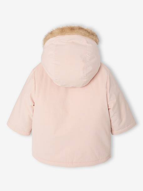 Parka + doudoune fine bébé 3 en 1 olive+rose poudré+vieux rose 16 - vertbaudet enfant 