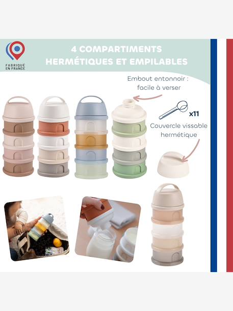 Boîte doseuse de lait 4 compartiments bleu grisé+Cotton white/terracotta+gris+Mineral grey/pink+transparent+vert+vieux rose 2 - vertbaudet enfant 