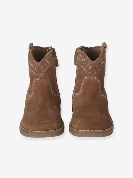 Chaussures premiers pas bébé boots cuir marron 4 - vertbaudet enfant 
