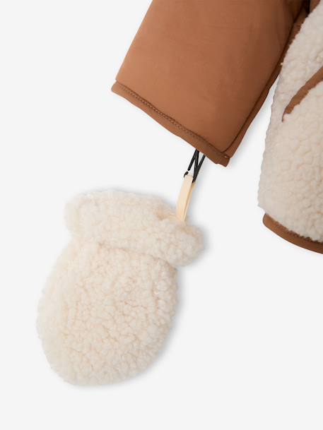 Doudoune bébé avec bonnet et moufles noisette 4 - vertbaudet enfant 