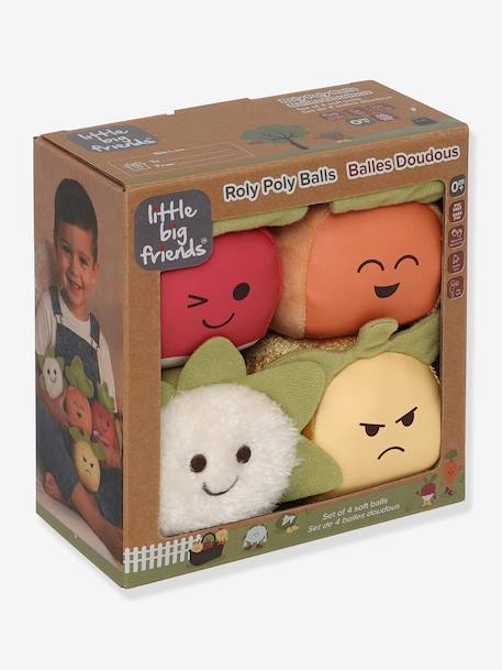 Les Dooballs - Set de 4 Balles doudous - forêt+jungle+multicolore 23 - vertbaudet enfant 