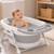 Baignoire bébé pliable avec siège et bouchon thermosensible Blanc 6 - vertbaudet enfant 