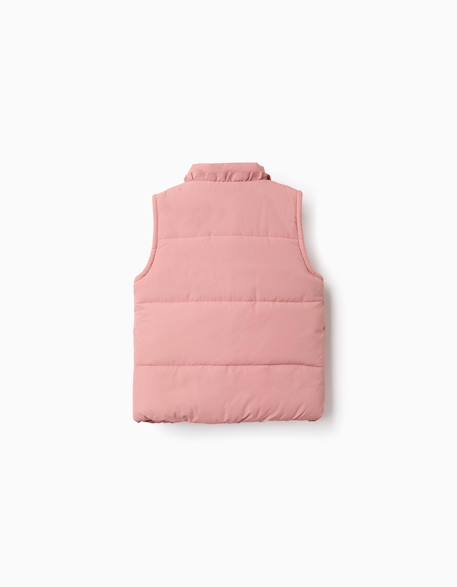 Doudoune sans manches avec doublure en polaire et volants Rose 2 - vertbaudet enfant 