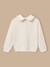 Sweat fille col volanté Ecru 2 - vertbaudet enfant 