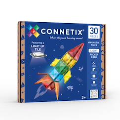 Jouet-Jeux d'imagination-Jeux de construction-Jeu de construction magnétique light up pack fusée, 30 pièces