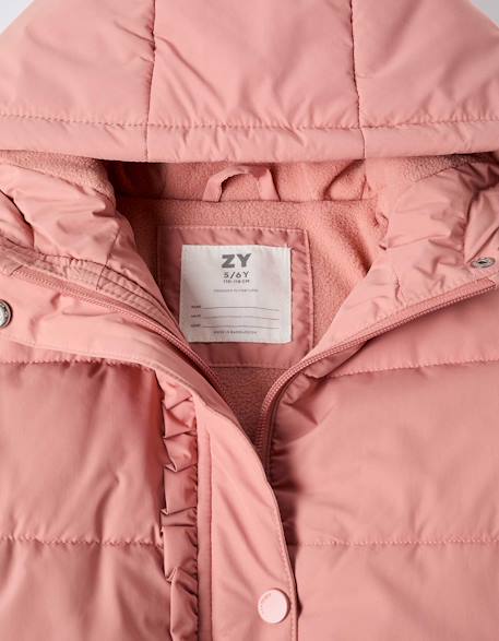 Doudoune avec capuche et doublure en polaire Bleu+Rose+Vert clair 7 - vertbaudet enfant 