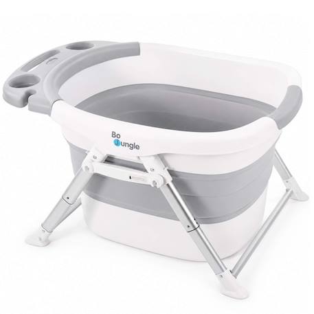Baignoire bébé pliable avec siège et bouchon thermosensible Blanc 1 - vertbaudet enfant 