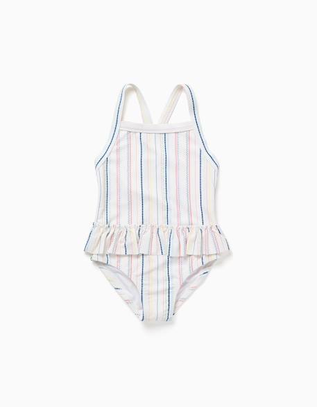 Bébé-Maillot de bain, accessoires de plage-Maillot de bain à rayures ethniques et volants b&s