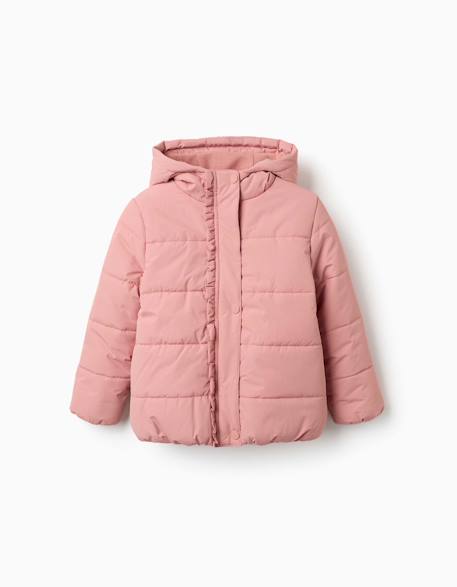 Doudoune avec capuche et doublure en polaire Bleu+Rose+Vert clair 5 - vertbaudet enfant 