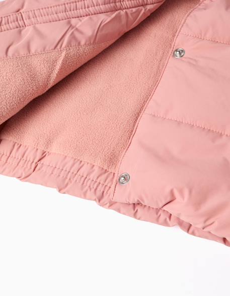 Doudoune sans manches avec doublure en polaire et volants Rose 4 - vertbaudet enfant 