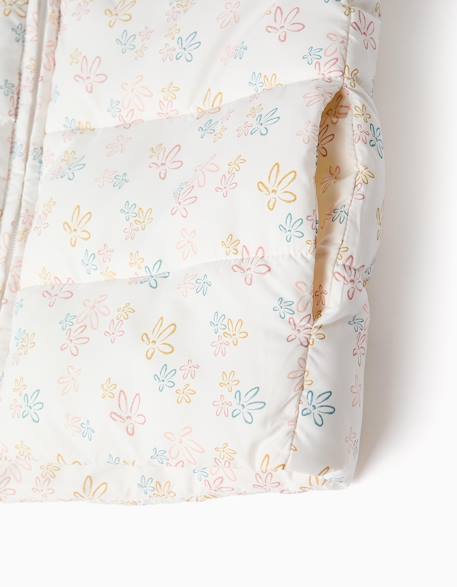 Doudoune sans manches avec motif floral Blanc 4 - vertbaudet enfant 
