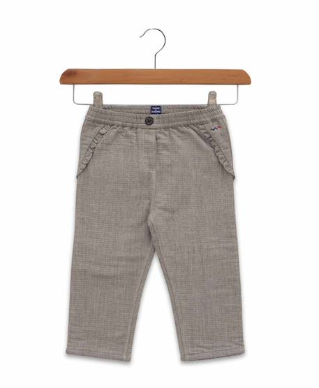 Pantalon 100% coton bébé fille Gris 1 - vertbaudet enfant 