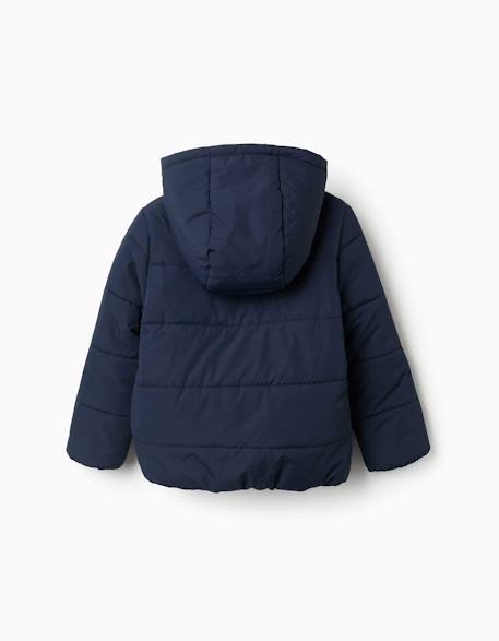 Doudoune avec capuche et doublure en polaire Bleu+Rose+Vert clair 2 - vertbaudet enfant 