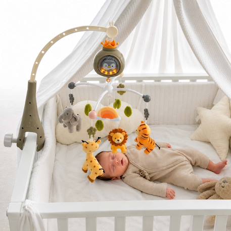 Mobile musical bébé avec projecteur veilleuse bruit blanc tropicana Kaki 4 - vertbaudet enfant 