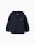 Sweat zippé à capuche en coton peigné avec imprimé art of looking Bleu foncé 1 - vertbaudet enfant 