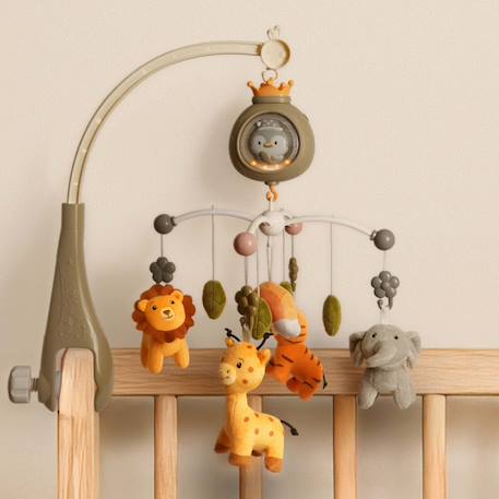 Mobile musical bébé avec projecteur veilleuse bruit blanc tropicana Kaki 3 - vertbaudet enfant 