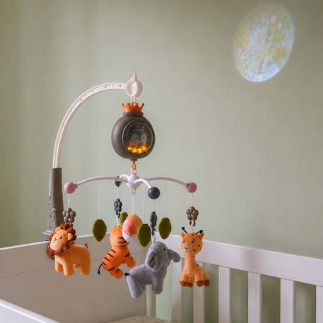 Mobile musical bébé avec projecteur veilleuse bruit blanc tropicana Kaki 6 - vertbaudet enfant 