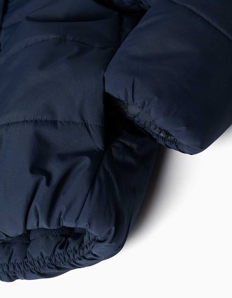 Doudoune avec capuche et doublure en polaire Bleu+Rose+Vert clair 4 - vertbaudet enfant 