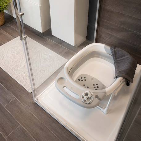 Baignoire bébé pliable avec siège et bouchon thermosensible Blanc 2 - vertbaudet enfant 
