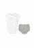 Ensemble bloomer + haut 100% coton bébé Fond blanc casse raye kaki 2 - vertbaudet enfant 