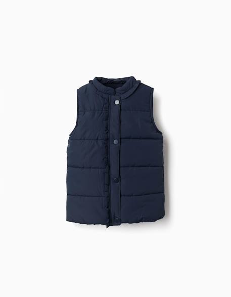 Doudoune sans manches avec doublure en polaire et volants  - vertbaudet enfant