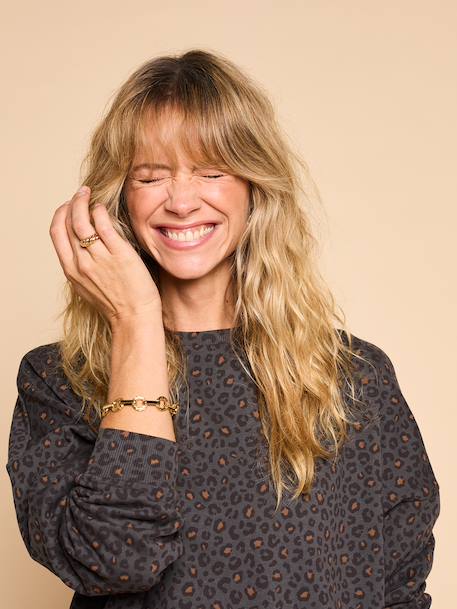 Sweat femme léopard capsule mère-fille beige+gris foncé 10 - vertbaudet enfant 