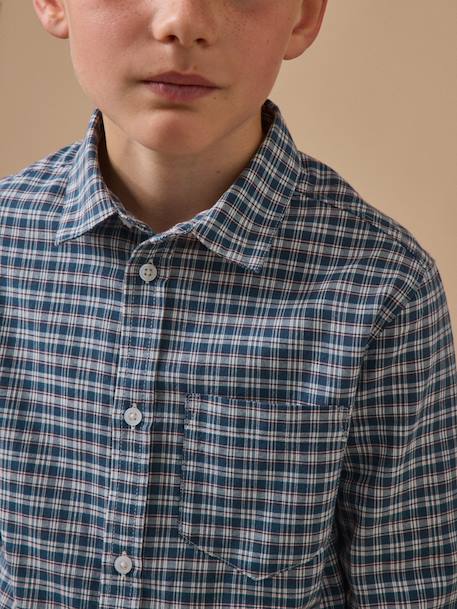 Chemise à carreaux garçon Carreaux bleu 3 - vertbaudet enfant 
