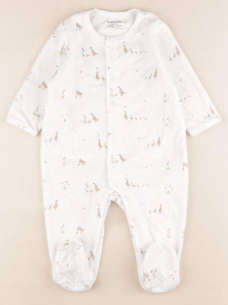 Pyjama velours - 12 mois Blanc 1 - vertbaudet enfant 