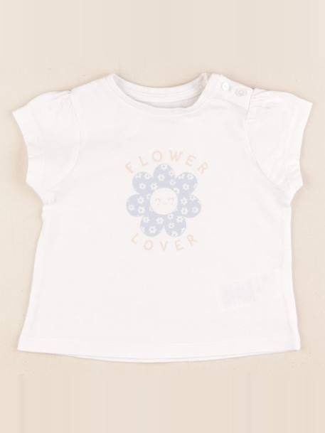 Tee-shirt - 12 mois Blanc, bleu 1 - vertbaudet enfant 
