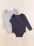 Lot de 2 bodies en coton - 24 mois Bleu, gris 1 - vertbaudet enfant 