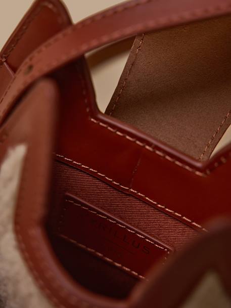 Sac écureuil cuir et sherpa fille Ecru 4 - vertbaudet enfant 