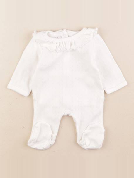 Pyjama coton - 0 mois Blanc 1 - vertbaudet enfant 