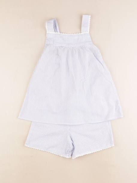 Pyjama coton - 8 ans Blanc, bleu 1 - vertbaudet enfant 