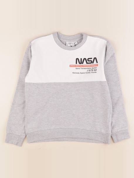 Sweat imprimé au dos - 8 ans Gris 1 - vertbaudet enfant 
