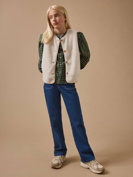 Veste en sherpa - collection junior Bordeaux+Cognac+Ecru+Encre+Vert 14 - vertbaudet enfant 